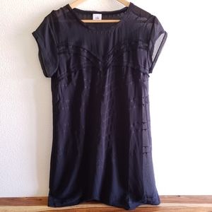 Cabi Black Sheer Dress w/ Black Slip Underneath Size S